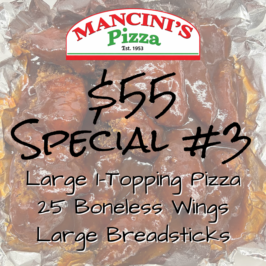 $55 pizza and wing special #3
